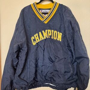 Champion Navy Windbreaker with Yellow Trim